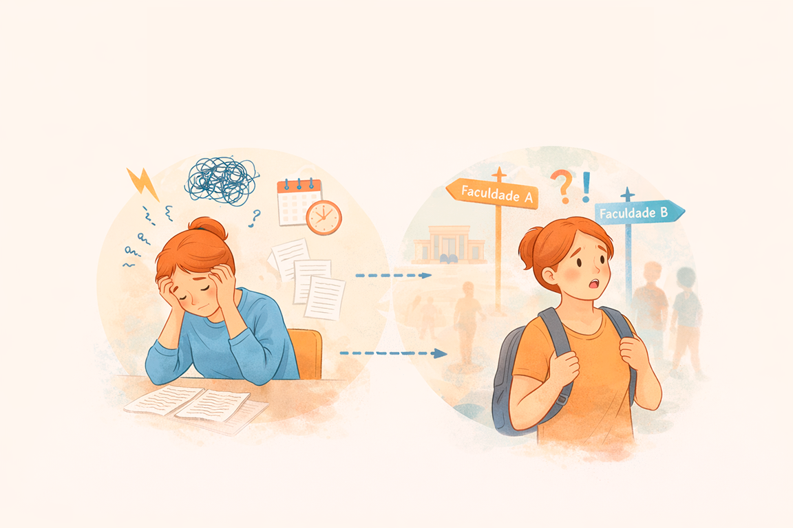 Dificuldade em manter o foco nos estudos? Entenda por que algumas pessoas trocam de faculdade ou desistem do curso